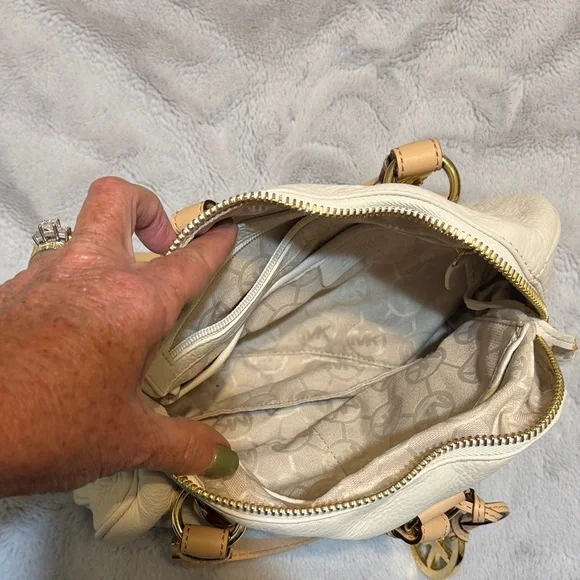 Michael Kors Cream Satchel with Gold Accents - Picture 7 of 9